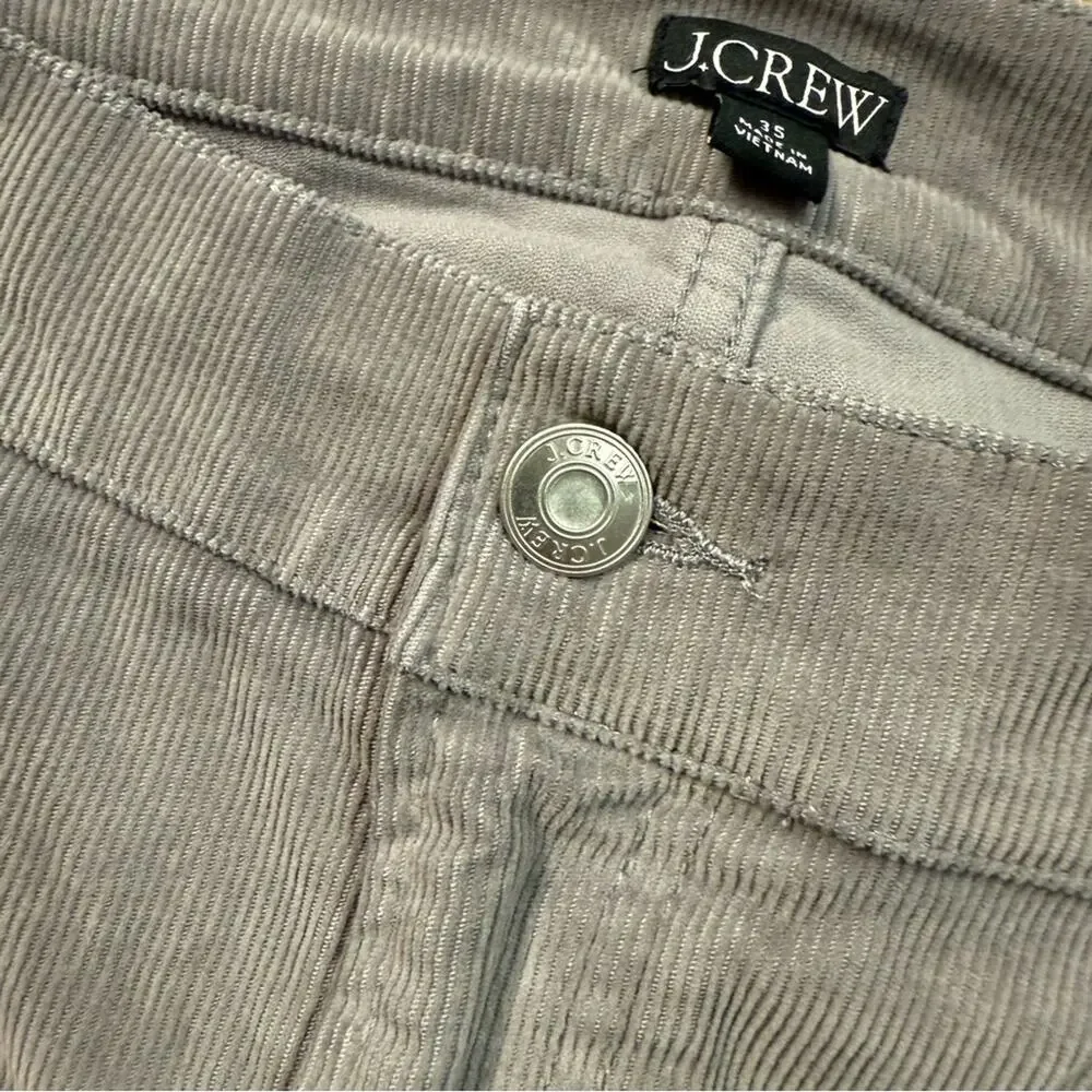 J. Crew 2023 Straight Leg Grey Corduroy Pants Women’s Plus Size 35 Cotton Blend